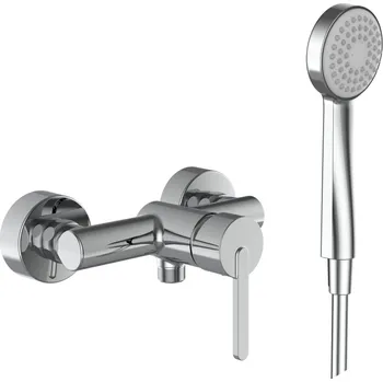 LAUFEN LUA Sprchová nástěnná páková baterie s ruční sprchou 80 mm, 1 funkce a syntetickou sprchovou hadicí 1600&nbsp;mm, chrom 205x230, no colour - H3310810041311