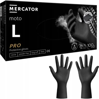 Vyšetřovací rukavice Rukavice na jedno použití Mercator Medical nitrilové L černé 100 ks