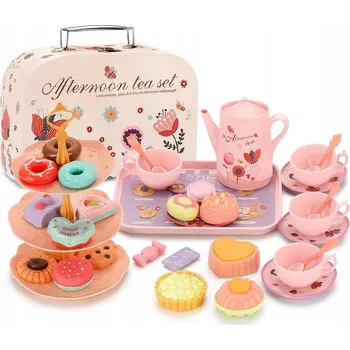 Obraz Kávový servis SET na čaj pro děti v kufříku s konvicí a podnosem 40 ks W029