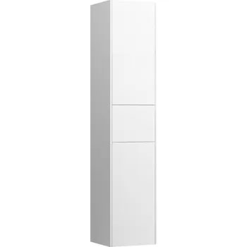 Nábytek LAUFEN BASE Vysoká skříňka, 2 dvířka a zásuvka, závěsy dvířek vpravo (bočnice korpusu s výřezem) 350x335, Bílá mat - H4027221102601