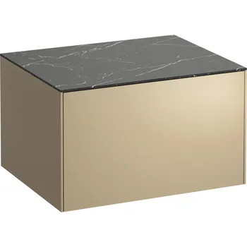 Koupelnový nábytek LAUFEN SONAR Skříňka pod umyvadlo 600, s 1 zásuvkou, bez výřezu 575x455, Zlato & nero marquina - H4054000341401
