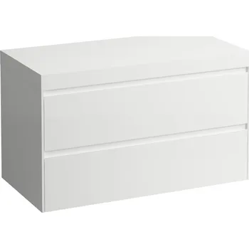 Nábytek LAUFEN LANI Modulární sestava 1000, umyvadlová deska 65 mm (.260 bílá mat), bez výřezu, se 2 zásuvkami 985x495, Bílá mat - H4045601122601