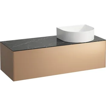 Koupelnový nábytek LAUFEN SONAR Skříňka pod umyvadlo, s 1 zásuvkou, pro umyvadlové mísy H812340, H812341, H812342, H812343, s výřezem vpravo 1175x455, Měď & nero marquina - H4054230341411