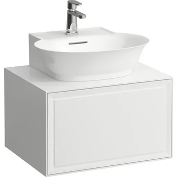 Koupelnový nábytek LAUFEN THE NEW CLASSIC Skříňka pod umyvadlo 600, s 1 zásuvkou, s výřezem uprostřed, pro umyvadla H816852 575x455, Bílá lesk - H4060030856311