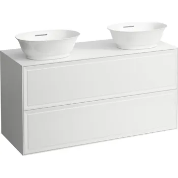 Koupelnový nábytek LAUFEN THE NEW CLASSIC Skříňka pod umyvadlo 1200, se 2 zásuvkami, pro umyvadlové mísy H812850, H812851 1175x455, Bílá mat - H4060890851701