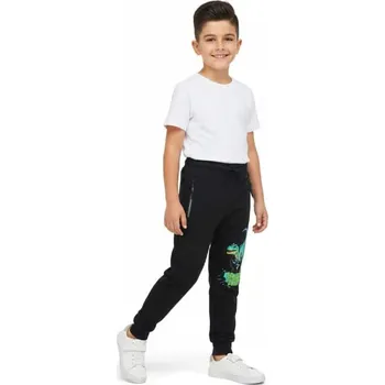 Chlapecké tepláky s dinosaurem FT7048 Velikost: 122, Barva: Černá