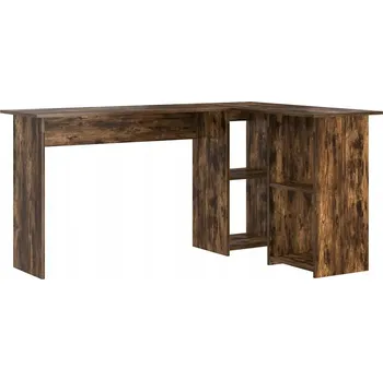Psací stůl vidaXL Stůl s policí Kouřový dub 142 x 102 x 73 cm kompozitní dřevo [869294]
