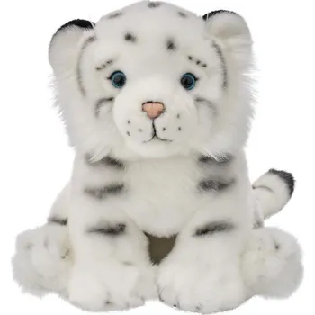 plyšák Plyšová Hračka Bílý Tygr Sedící Realistický - 25 cm