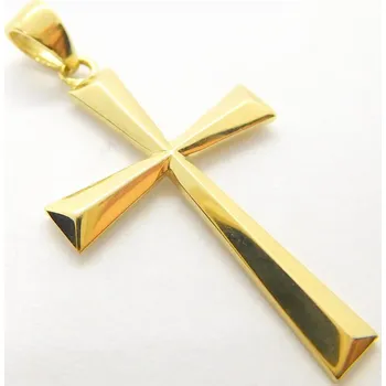 Přívěsek Klenoty Budín Dámský hladký zlatý přívěsek - křížek 585/1,02gr HK3156 (Klenoty Budín Dámský hladký zlatý přívěsek - křížek 585/1,02gr HK3156)