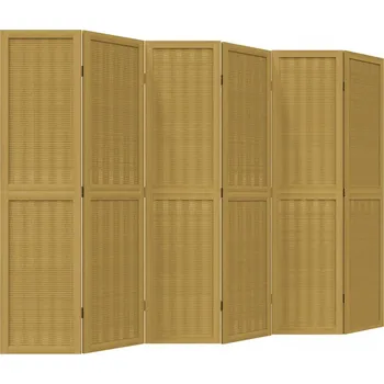 Paraván Paraván do pokoje, 6dílný, hnědý, masivní dřevo paulovnie