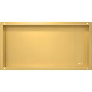 police NIKA DO KOUPELNY ZLATÁ POLICE ZAPUŠTĚNÁ DO ZDI 60x30x10 CM OCELOVÁ