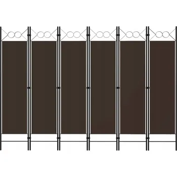 Paraván Paraván 6dílný, hnědý, 240 x 180 cm