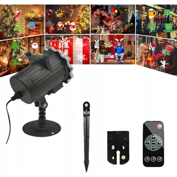 Projektor VÁNOČNÍ PROJEKTOR HD projektor na dům 64 VZORŮ + PILOT