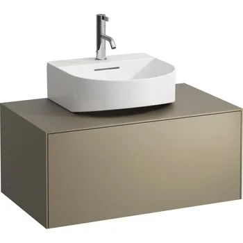 Koupelnový nábytek LAUFEN SONAR Skříňka pod umyvadlo, s 1 zásuvkou, pro umývátka H816341, H816342, s výřezem uprostřed 775x455, Titan (lak) - H4054410340421