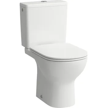 Klozet LAUFEN LUA Stojící kombinační WC RIMLESS PACK, hluboké splachování. Obsahuje stojící kombinační mísu, nádrž se spodním přívodem vody, splachovací mechanismus, sedátko s poklopem se zpomalovacím systémem a instalační sadu. 650x360, Bílá - H8670820007611