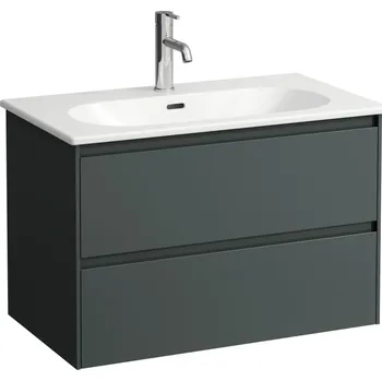 Koupelnový nábytek LAUFEN LUA Umyvadlo slim se skříňkou Lani 800 mm, se 2 zásuvkami 800x455, Šedá traffic - H8600872661041