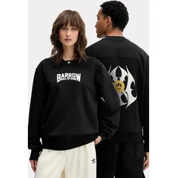 Dámská mikina Bavlněná mikina Barrow černá barva, s kapucí, s potiskem, F5BWUASW042 99X, vel. XS