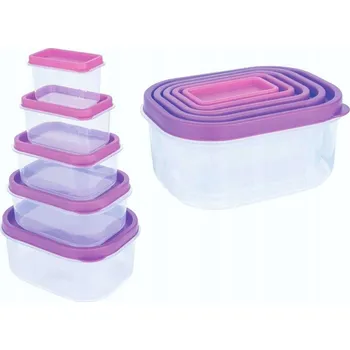 Dóza na potraviny LIVARNO home Nádoby na potraviny s fialovými víčky, 5 ks
