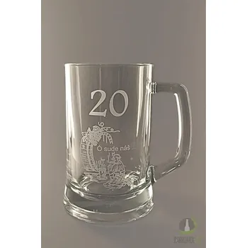 Sklenice Pískovaný půllitr s uchem - 20let O sude náš