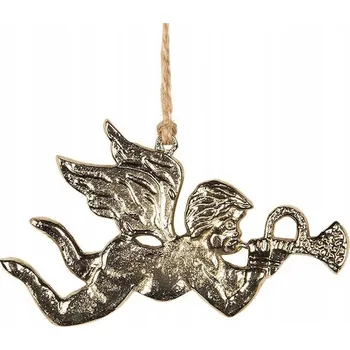 Vánoční dekorace VÁNOČNÍ KOULE ZÁVĚS ZLATÝ ANDĚL ANDÍLEK NA VÁNOČNÍ STROMEK VÁNOČNÍ 12cm