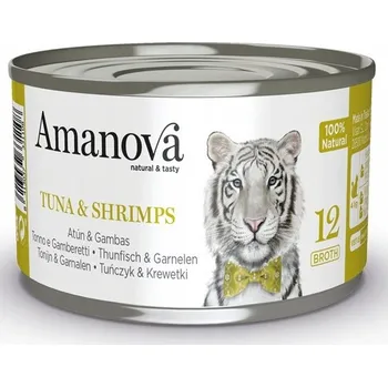 Krmivo pro kočku Amanova Cat Tuna & Shrimps - Tuňák a krevety ve vývaru, konzerva 70g