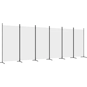 Paraván VidaXL 6panelová Paraván , bílá, 520 x 180 cm, textil