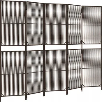 Paraván VidaXL Paraván 5dílný, hnědý, polyratan 245 x 180 cm