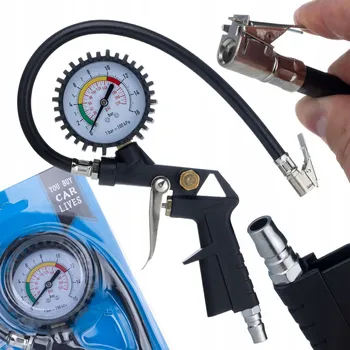 Příslušenství ke kompresoru PNEUMATICKÁ PISTOLE NA HUŠTĚNÍ PNEUMATIK S MANOMETREM 0-16 BAR HQ