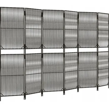 Paraván VidaXL Paraván 6dílný, šedý, polyratan 294 x 180 cm