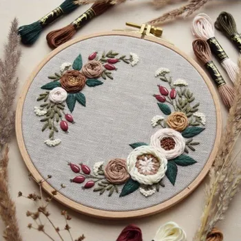 Vrták Sada pro výuku vyšívání - Květinový motiv růží, ideální jako Dárek