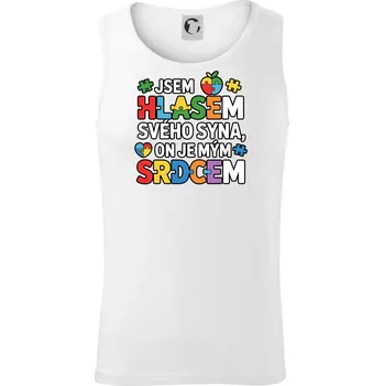 Autismus - Jsem hlasem svého syna, on je mým srdcem - Tílko pánské Core - 2XL ( Bílá )