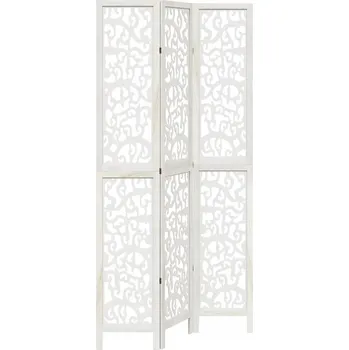 Paraván Paraván 3-panelový, bílý, masivní dřevo paulovnie