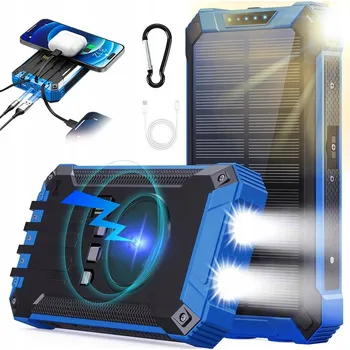 Powerbanka POWERBANK 10000MAH S BEZDRÁTOVÝM NABÍJENÍM A 4 VESTAVĚNÝMI KABELY