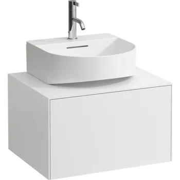 Koupelnový nábytek LAUFEN SONAR Skříňka pod umyvadlo, s 1 zásuvkou, pro umývátko H816341, s výřezem uprostřed 575x455, Bílá mat - H4054310341701