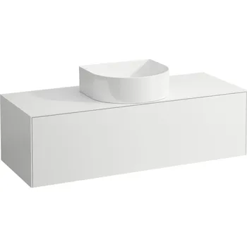 Koupelnový nábytek LAUFEN SONAR Skříňka pod umyvadlo, s 1 zásuvkou, pro umyvadlové mísy H812340, H812341, H812342, H812343, s výřezem uprostřed 1175x455, Bílá mat - H4054210341701