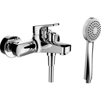 Vodovodní baterie LAUFEN CITYPRO Vanová nástěnná páková baterie, se sprchovou syntetickou hadicí 1600mm a ruční sprchou Stella 80, chrom 265x245, no colour - HF500962100600