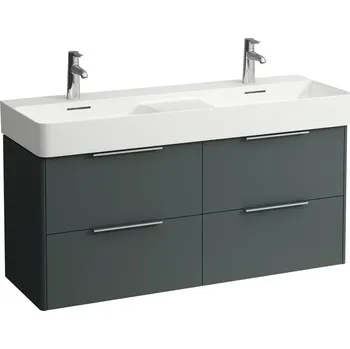 Nábytek LAUFEN BASE Skříňka pod umyvadlo, se 4 zásuvkami, pro dvojumyvadlo H814282. 1180x390, Šedá traffic - H4025341102661