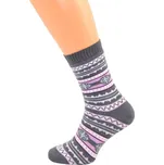 THERMO FROTÉ ponožky 35/37 Norský vzor šedé