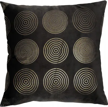 Povlak na dekorativní polštářek Dekorativní povlak na polštář GLAMOUR velur ČERNÁ + ZLATÝ VZOR 45x45 cm