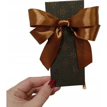 Stuha Mašle ozdobná saténová Sada 3ks dárků dekorace světle hnědá/karamel