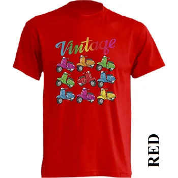 levne-bavlnene-tricko-potisk-moped Barva: Red - červená, velikost: 4XL