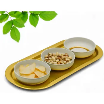 Sada 3 Miseček s Podnosem na Omáčky, Dipy a Chuťovky, Misky 10 cm, Krémová Barva