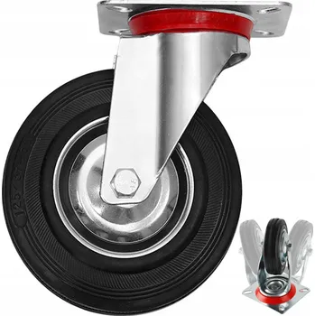 Pojezdové kolečko OTOČNÉ KOLO GUMOVÉ POJÍZDNÉ KolečKO S BRZDOU PRO VOZÍKY NÁBYTEK VOZÍKY 125MM VELKÉ