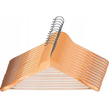 Věšák Dřevěné ramínko Kadax závěsné, odstíny hnědé, 12 ks