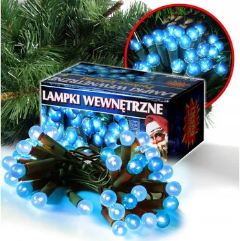 Světelný efekt Hestia - Retro perlové světýlka, modré kuličky, 100 žárovek