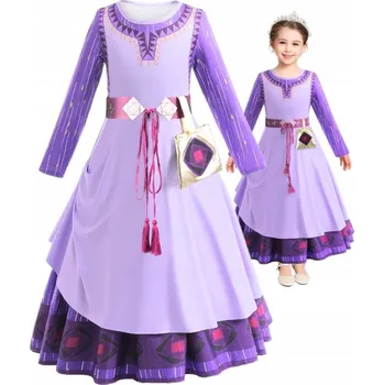 Karnevalový kostým ASHA OBLEČENÍ KOSTÝM ŠATY PŘÁNÍ KOSTÝM MAŠTĚNÝ PLES KARNEVAL 128 134