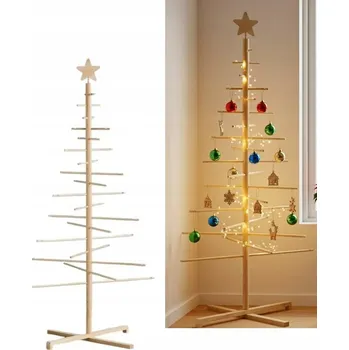 Vánoční stromek Umělý vánoční stromeček z PŘÍRODNÍHO DŘEVA Barbana Ozdobný 122 cm