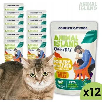 Krmivo pro kočku Animal Island Krmivo kapsička pro kočky Everyday Drůbež v želé 12 x 85 g