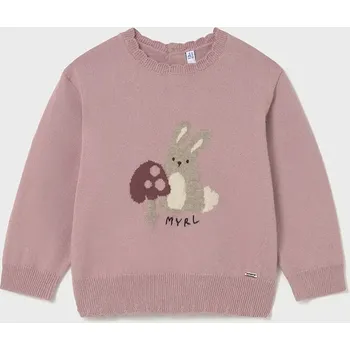 Dívčí svetr Dětský svetr s příměsí vlny Mayoral růžová barva, 2354 2354.4F.Baby.9BYA 30X, vel. 92