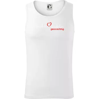 Moje srdce bije pro Geocaching -text - Tílko pánské Core - 2XL ( Bílá )